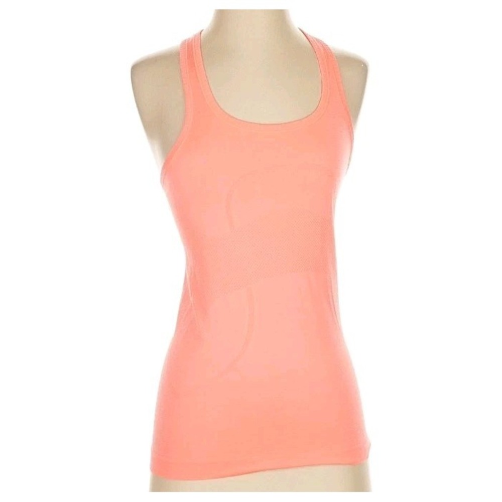 Lululemon Womens 4 Swiftly‎ Tech Racerback Tank Top Running Gym Yoga Orange